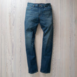 angle: 319 Wash  Raleigh Denim Workshop Alexander work fit jeans in the 319 wash, front view