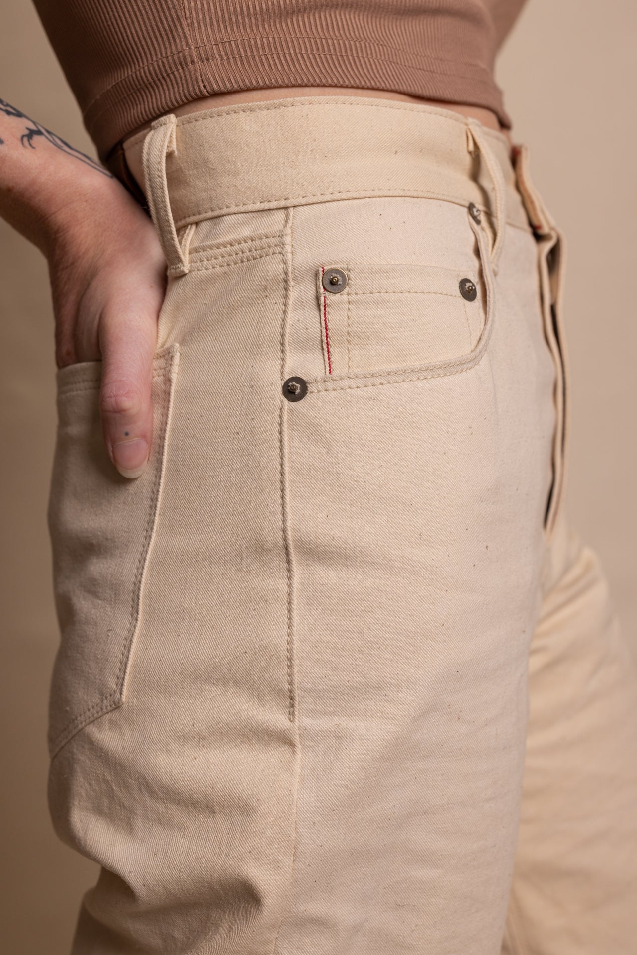 angle: Loomstate Ivory Selvage
