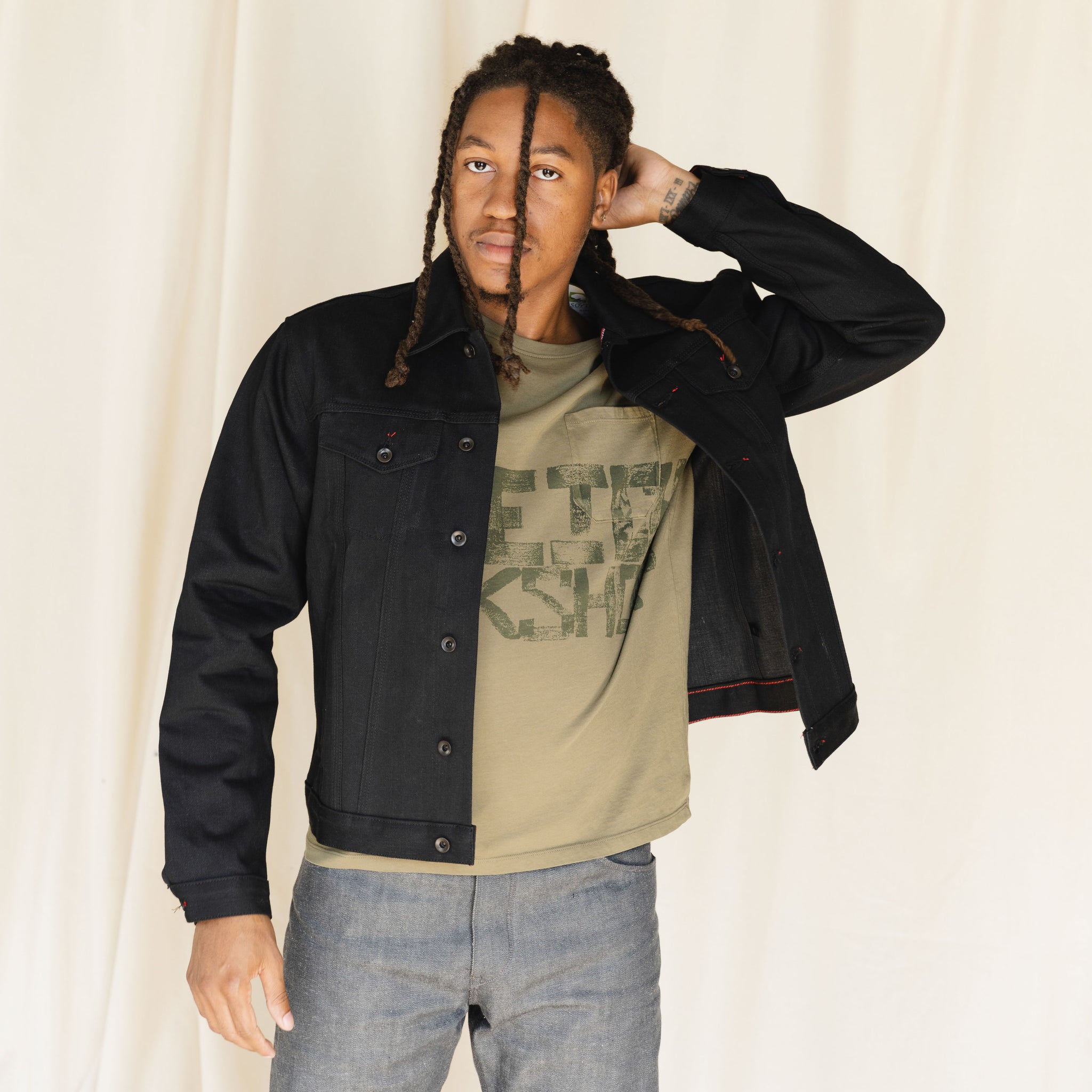 Wholesale Men's Black Distressed Denim Jacket Shirt – Tradyl