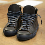 Opie Way x Raleigh Denim Shoes | Black Leather Navy Sole – Raleigh Workshop
